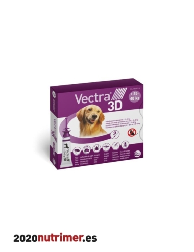 VECTRA 3D PERRO 25-40 KG 3 PIPETAS SOLUCION SPOT ON| Antiparasitarios