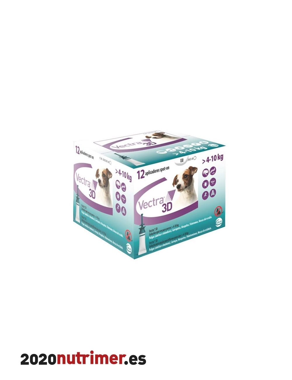 VECTRA 3D PERRO 4-10 KG 12 PIPETAS SOLUCION SPOT ON| Antiparasitarios