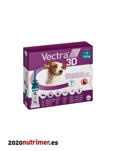 VECTRA 3D PERRO 4-10 KG 3 PIPETAS SOLUCION SPOT ON| Antiparasitarios