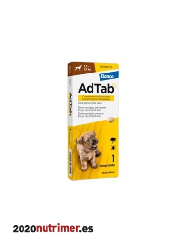 ADTAB 56 MG COMP MASTICABLE PERRO- 25KG 1 COMP |  Antiparasitarios