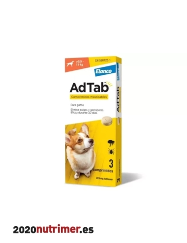 ADTAB 225 MG COMP MASTICABLE PERRO  55 - 11 KG 3 COMP |  Antiparasitarios