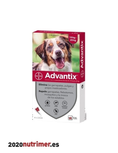 ADVANTIX 10-25Kg 4 pip |  Antiparasitarios