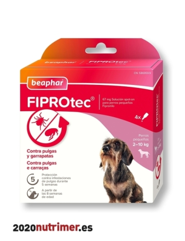 FIPROTEC SPOT ON PERRO PEQ 2 a 10 kg 4 PIP x 05 ml |  Antiparasitarios