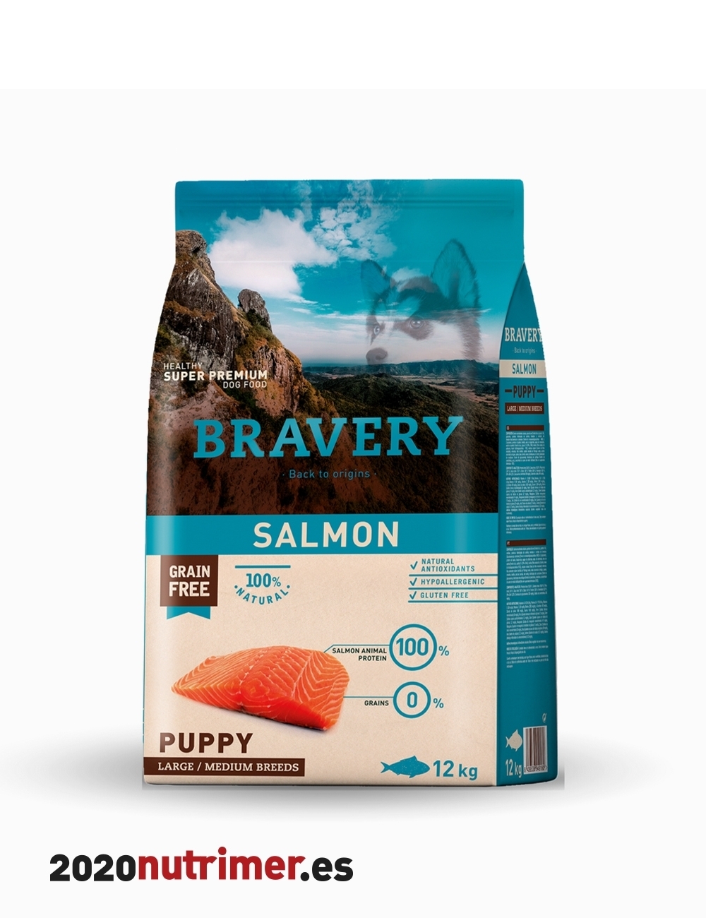 BRAVERY DOG SALMON PUPPY RAZAS MEDIAS/GRANDES BREEDS |Alimentación Perro | BRAVERY DOG