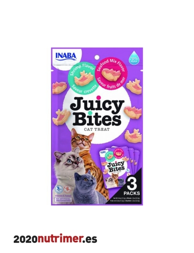 Churu CAT Juicy Bites sabor gamba y marisco 3X11 GRS  | Snacks Gatos