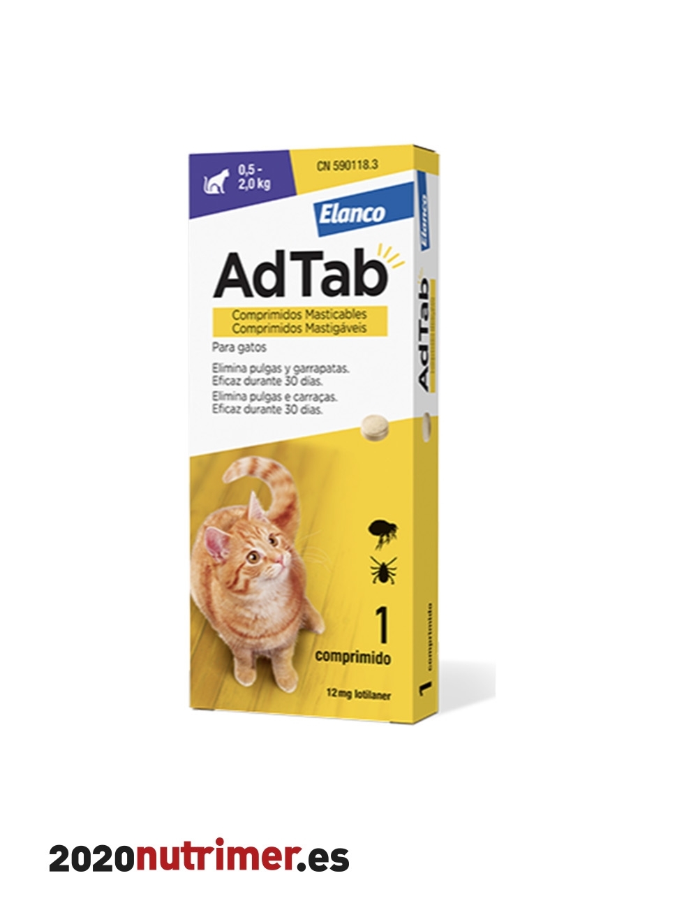 ADTAB 12 MG COMP MASTICABLE GATO 05- 2 KG 1 COMP |  Antiparasitarios