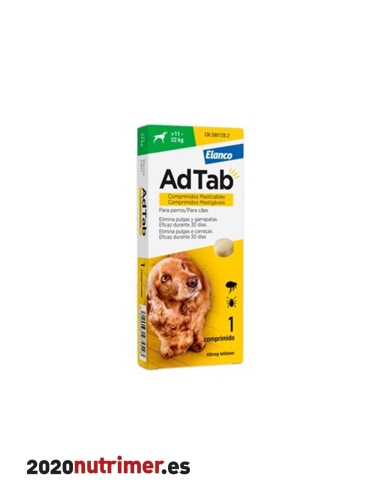 ADTAB 450 MG COMP MASTICABLE PERRO 11-22KG 1 COMP |  Antiparasitarios