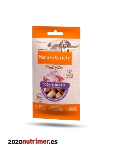 NAT VAR DOG TOPPER MEAT BITES TURKEY (20X20 GR) | Perros Snacks