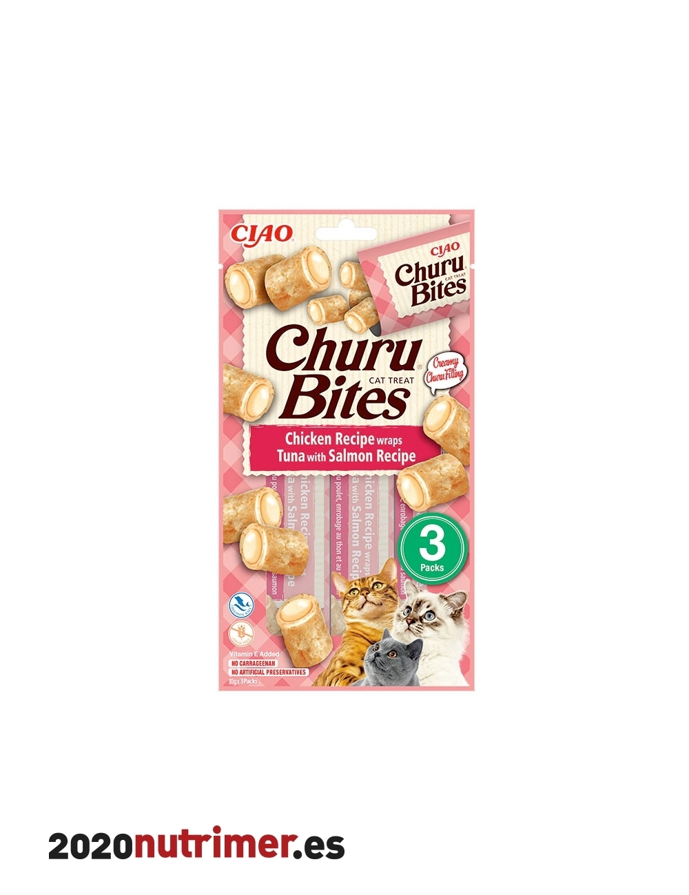 CHURU CAT BITES RECETA ATÚN CON SALMON 12 X 30 | Snacks Gatos