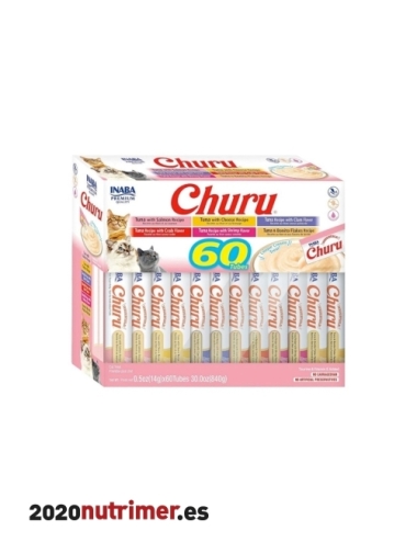 CHURU CAT CAJA VARIEDADES ATUN 60 X 14 | Snacks Gatos