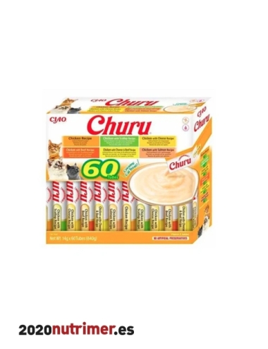 CHURU CAT CAJA VARIEDADES POLLO 60 X 14GR | Snacks Gatos