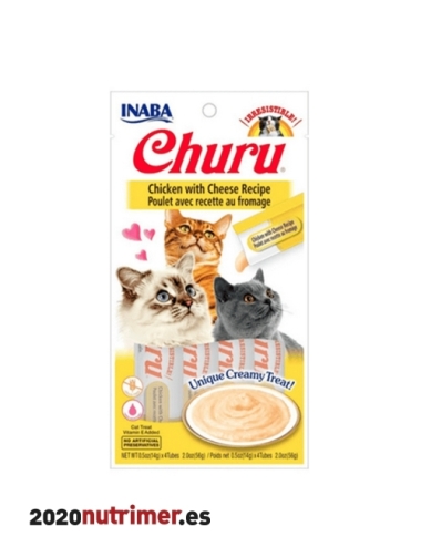 CHURU CAT RCT POLLO CON QUESO (12X56 GR) | Snacks Gatos