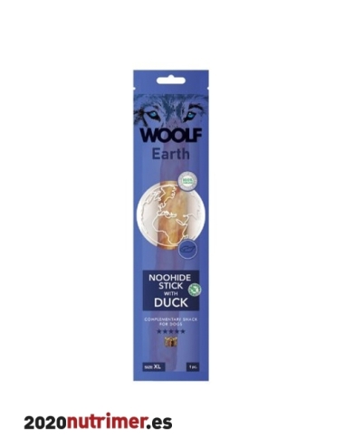 Woolf Earth Noohide XL Barrita con Pato 85gr | Snacks Perros