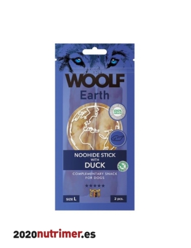 Woolf Earth Noohide L Barrita con Pato 85gr | Snacks Perros