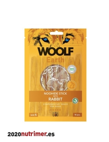 Woolf Earth Noohide S Barrita con Conejo 90gr | Snacks Perros