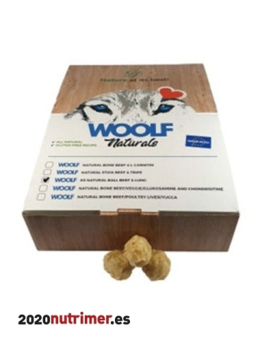 Woolf Natural Bolitas Ternera y Pulmón 900gr | Snacks Perros