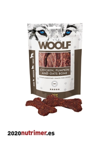 Woolf Hueso Grande de Pollo, Calabaza y Avena 100gr | Snacks Perros