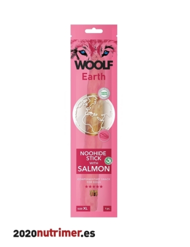 Woolf Earth Noohide XL Barrita con Salmón 85gr | Snacks Perros