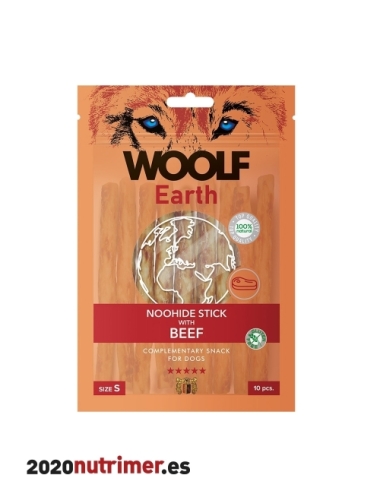 Woolf Earth Noohide S Barrita con Ternera 90gr | Snacks Perros