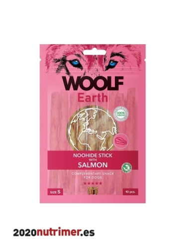 Woolf Earth Noohide S Barrita con Salmón 90gr | Snacks Perros