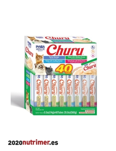 Churu CAT Variedades de Atun con marisco (40p) | Snacks Gatos