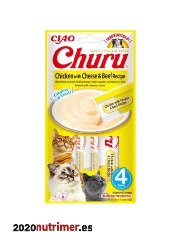 CHURU CAT RCT ATUN CON QUESO Y BUEY  (12X56 GR) | Snacks Gatos