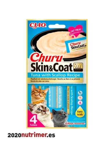 CHURU SKIN & COAT RCT ATUN CON VIEIRA  | Snacks Gatos