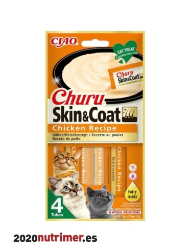 CHURU SKIN & COAT RCT POLLO CON VIEIRA  | Snacks Gatos