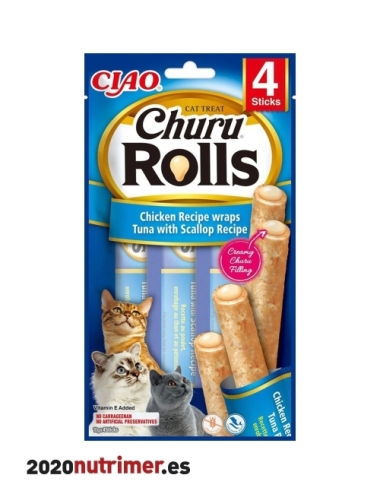 Churu Rolls receta de atun con vieira | Snacks Gatos