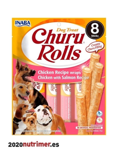 Churu DOG Rolls receta de pollo con salmon | Snacks Perro