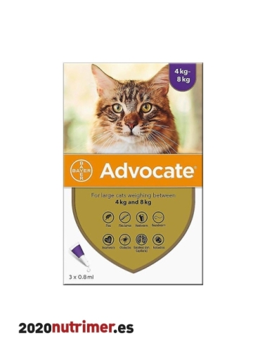 ADVOCATE GATO 4 a 8 Kg (3 pip)| Antiparasitarios