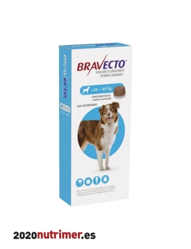 BRAVECTO 1000mg (1Comp) "L-20 a 40kg"| Antiparasitarios