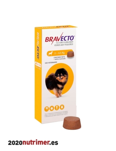 BRAVECTO 112,5mg (1Comp) "XS-2 a 4,5kg"| Antiparasitarios