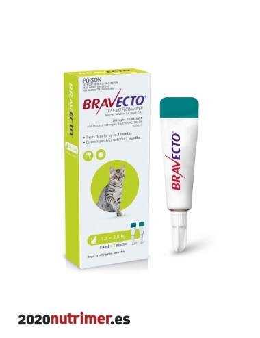 BRAVECTO GATO spot on - 112.5 MG (1pip) 1.2-2.8 kg| Antiparasitarios