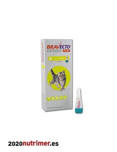 BRAVECTO Plus GATO peq 1,2 a 2.8 kg| Antiparasitarios