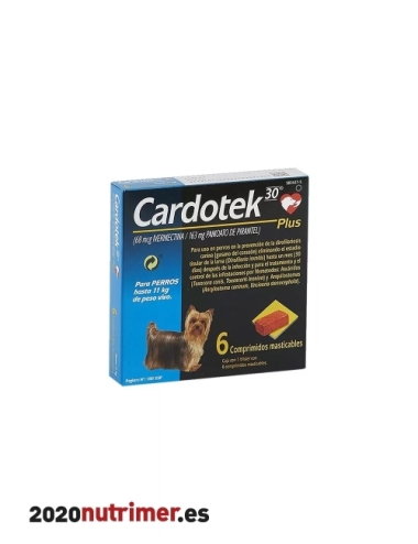 CARDOTEK 30 PLUS 68 Mg AZUL (23-45Kg) 6 COMP.| Antiparasitarios