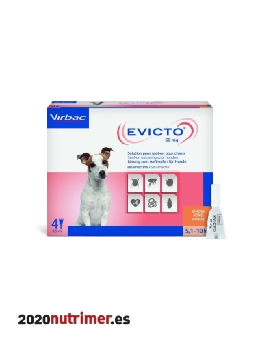 EVICTO 60 MG SPOT ON 5.1-10 KG 4PIP| Antiparasitarios