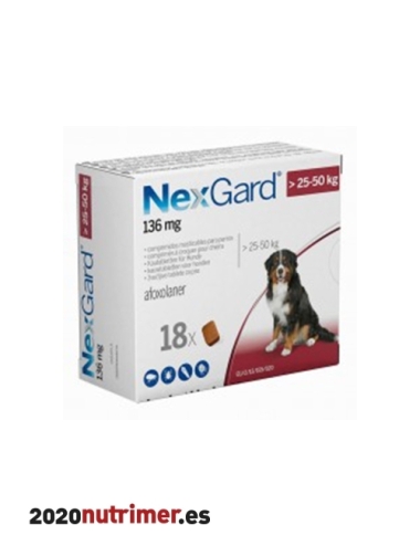 NEXGARD 25-50 KG (18 comp)| Antiparasitarios