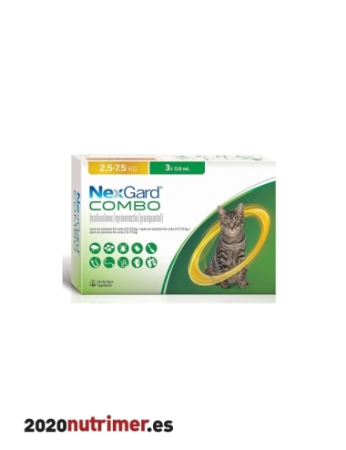 NEXGARD COMBO GATOS 2.5-7.5KG 3PIP| Antiparasitarios