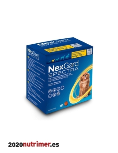 NEXGARD Spectra "3,5 a 7,5 Kg" (15 comp)| Antiparasitarios