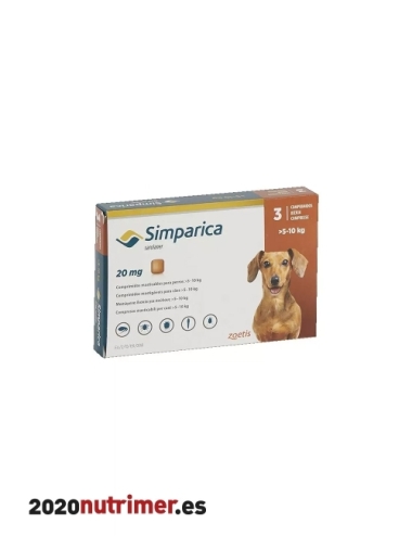 SIMPARICA 20 Mg 5-10 KG (3comp)| Antiparasitarios