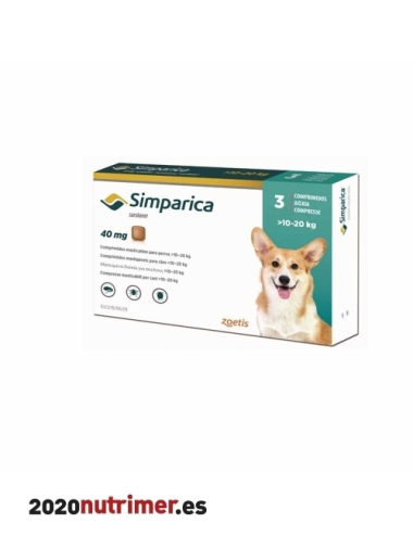 SIMPARICA 40 Mg 10-20mg (3comp)| Antiparasitarios