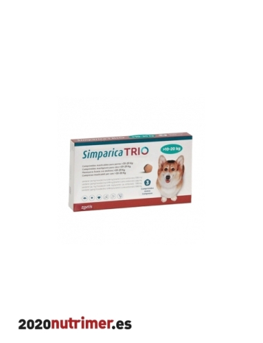 SIMPARICA TRIO 10-20KG (3comp)| Antiparasitarios