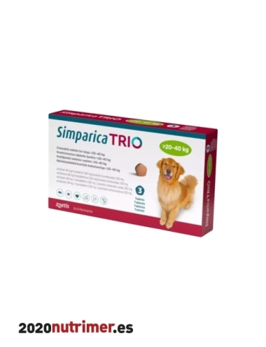 SIMPARICA TRIO 20-40KG (3comp)| Antiparasitarios