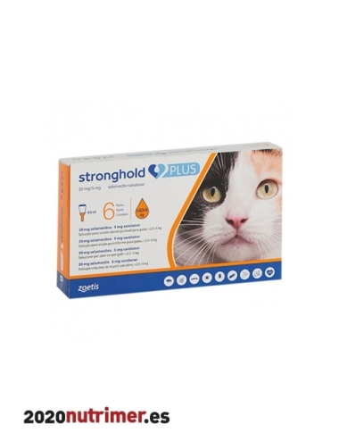 STRONGHOLD Plus Gato 2,5 a 5 Kg (6 Pip) | Antiparasitarios