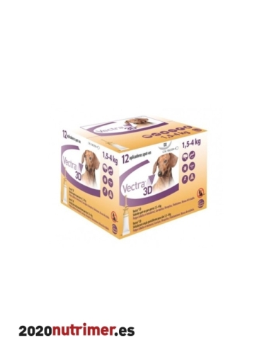 VECTRA 3D PERRO 1,5-4KG 12 PIPETAS SOLUCION SPOT ON| Antiparasitarios